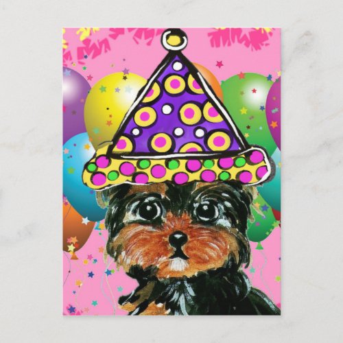 Yorkie Poo Party Dog Invitation Postcard