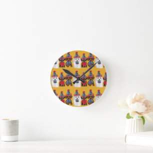 Yorkie Poo Round Clock