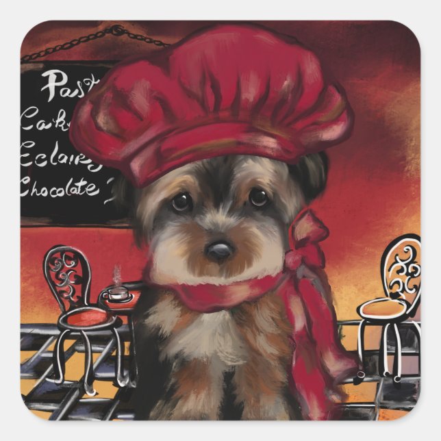 YORKIE POO      SQUARE STICKER (Front)