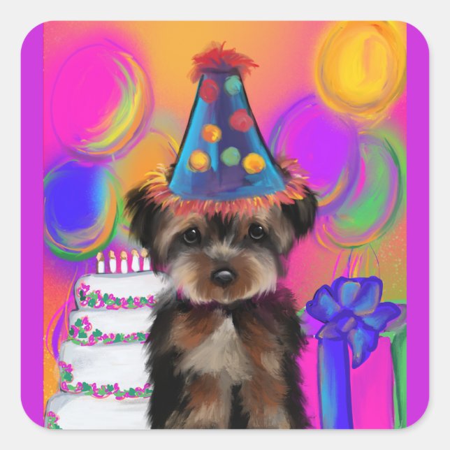 YORKIE POO          SQUARE STICKER (Front)