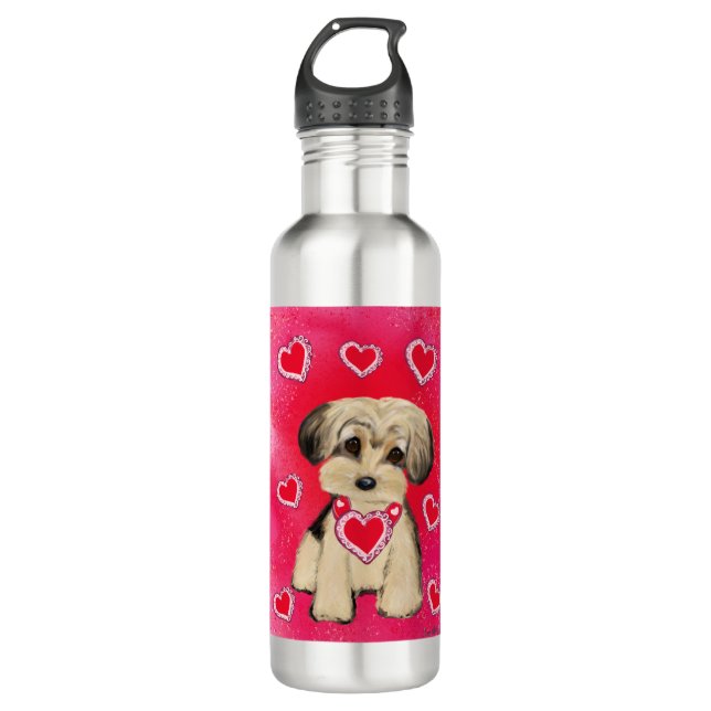 YORKIE POO STAINLESS STEEL WATER BOTTLE (Front)