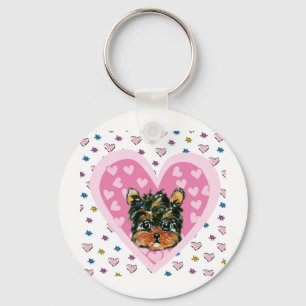 Yorkie Poo Valentine Keychain
