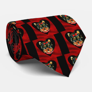 Yorkie Poo Valentine Neck Tie