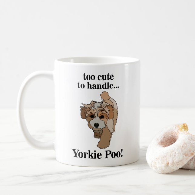 Yorkie Poo Yorkipoo Cute Dog Coffee Mug (With Donut)
