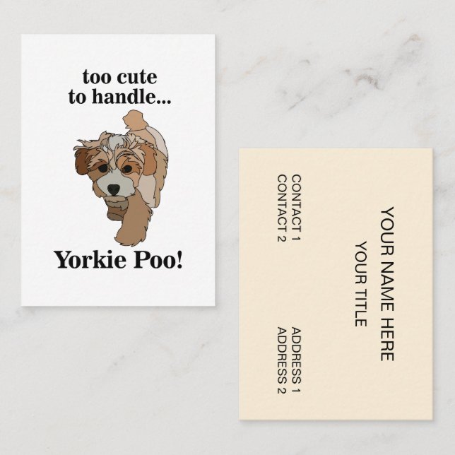 Yorkie Poo Yorkipoo Pet Grooming Business Card (Front/Back)