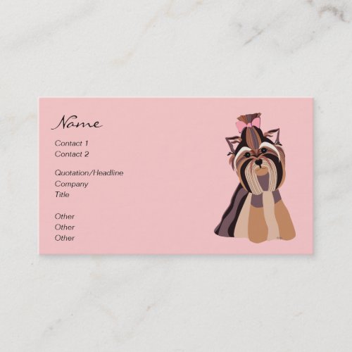 Yorkie Portrait Business Card Templates