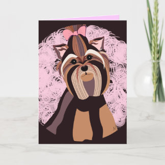 Yorkie Portrait Card