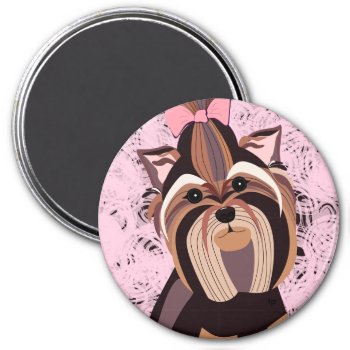 Yorkie Portrait Magnet by totallypainted at Zazzle