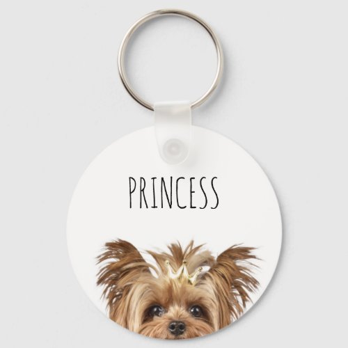 Yorkie Princess Keychain