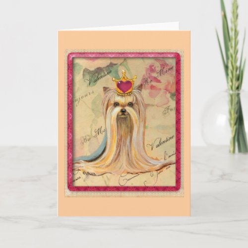 Yorkie Princess Valentine Gifts Holiday Card