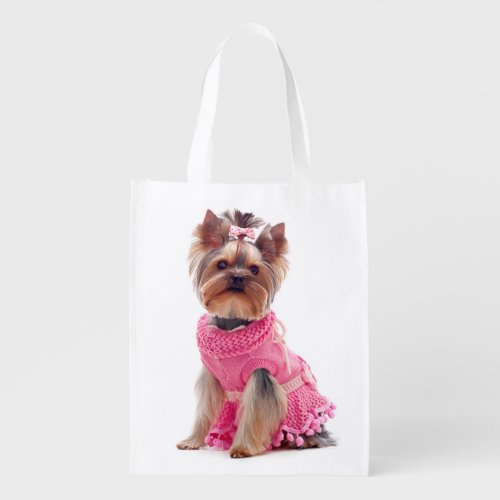 Yorkie Puppy Dog Gift Cute Yorkshire Terrier Grocery Bag