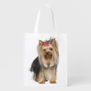 Yorkie Puppy Dog Gift Cute Yorkshire Terrier Reusable Grocery Bag