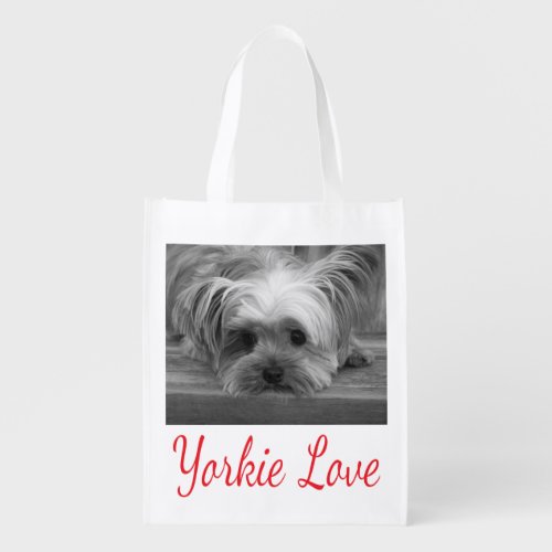 Yorkie Puppy Dog Gift Cute Yorkshire Terrier Reusable Grocery Bag