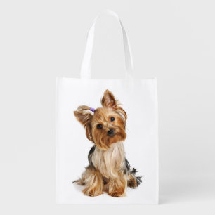 Yorkie Puppy Dog Gift Cute Yorkshire Terrier Reusable Grocery Bag