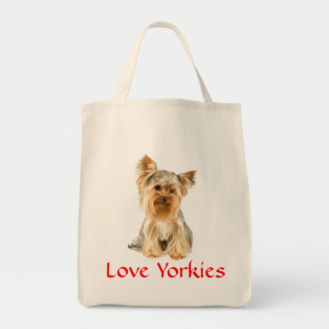 Yorkie Puppy Dog Gift Cute Yorkshire Terrier Tote Bag (Front)