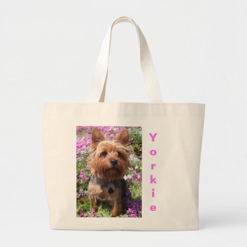 Yorkie Puppy Dog Lover Cute Yorkshire Terrier Large Tote Bag