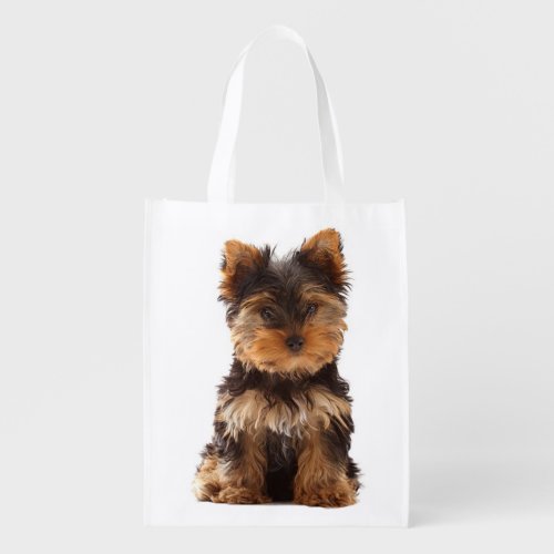 Yorkie Puppy Dog Lover Cute Yorkshire Terrier Reusable Grocery Bag
