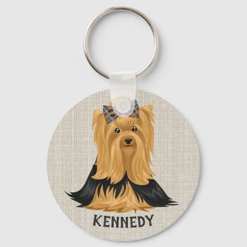 Yorkie Puppy  Dog Yorkshire Terrier Personalized Keychain