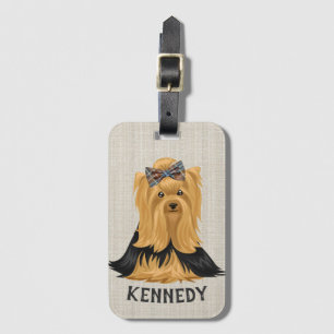 Yorkie Puppy   Dog Yorkshire Terrier Personalized Luggage Tag