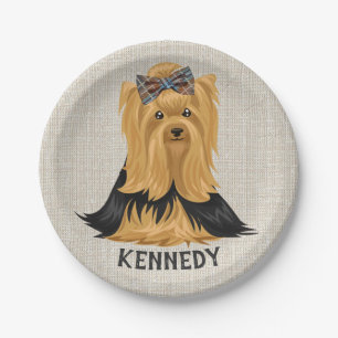 Yorkie Puppy   Dog Yorkshire Terrier Personalized Paper Plates
