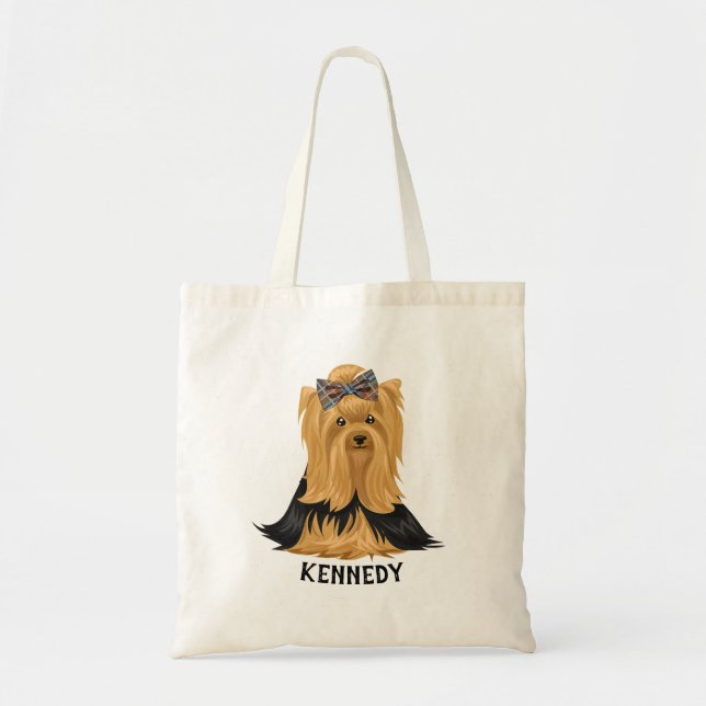 Yorkie Puppy | Dog Yorkshire Terrier Personalized Tote Bag (Front)