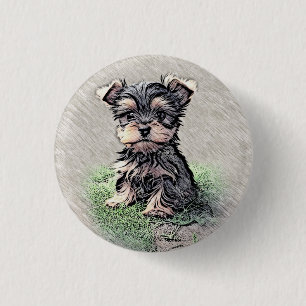 Yorkie, Puppy,pet Button
