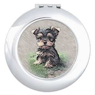 Yorkie, Puppy,pet Compact Mirror