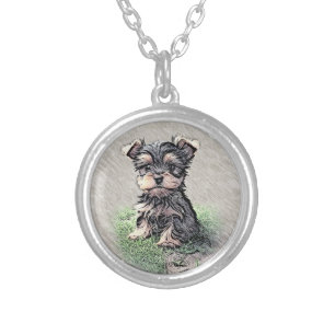 Yorkie, Puppy,pet Silver Plated Necklace