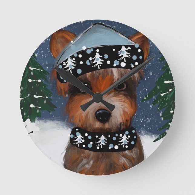 Yorkie        round clock (Front)