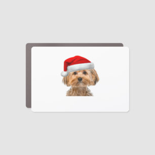 Yorkie Shirt Cute Dog Santa Hat Image Funny Christ Car Magnet