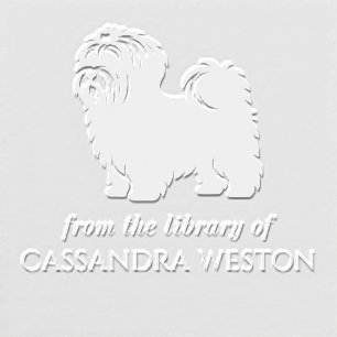 Yorkie Silhouette Minimalist #4 Library Book Name Embosser