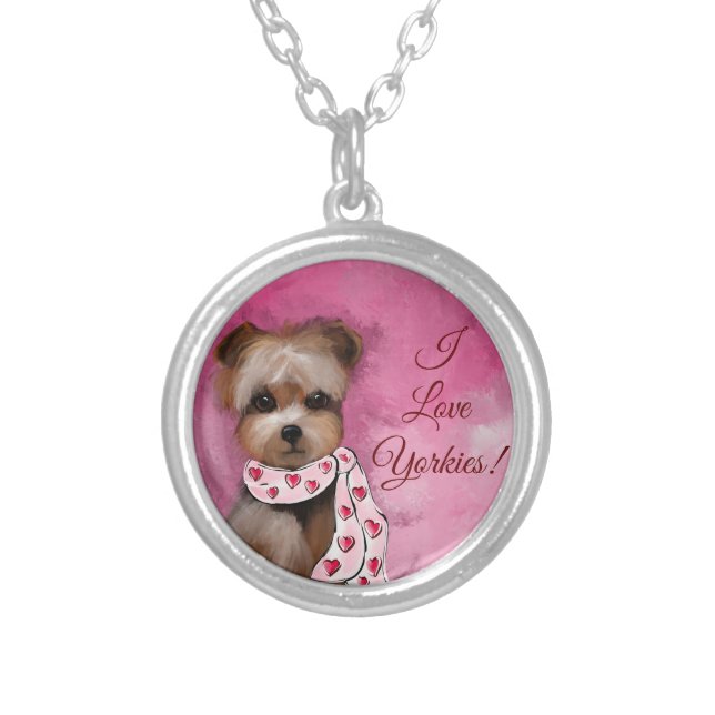 YORKIE           SILVER PLATED NECKLACE (Front)