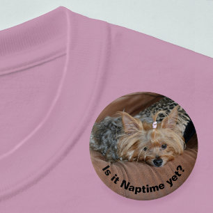 Yorkie Sleepy Little Yorkshire Terrier Puppy Button