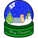 yorkie snow globe statuette<br><div class="desc">cute holiday ornament</div>