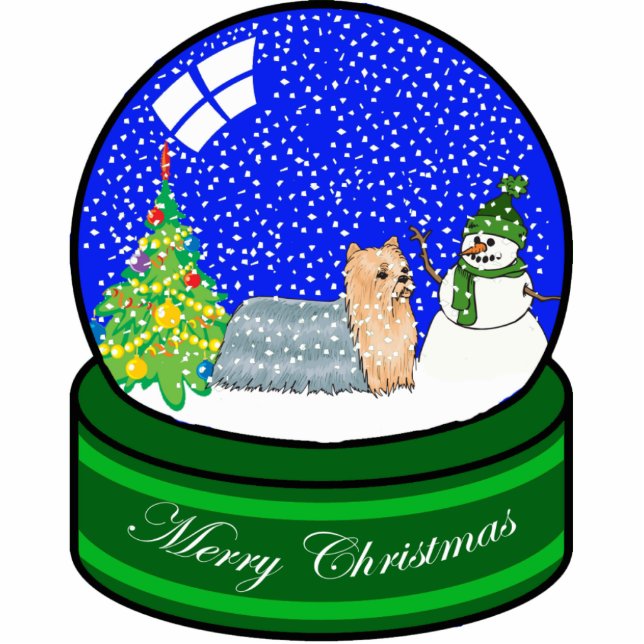 yorkie snow globe statuette (Front)