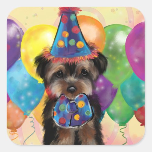 YORKIE          SQUARE STICKER