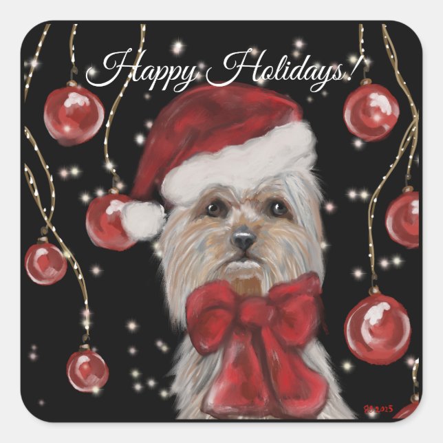 Yorkie Square Sticker (Front)