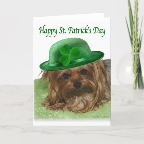 Yorkie St Patricks Day Card