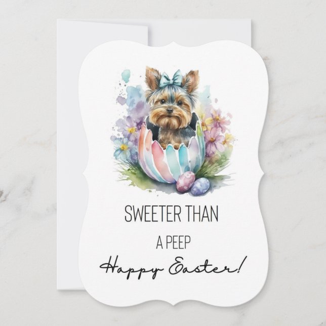 Yorkie Sweeter Than A Peep. Happy Easter! (Front)