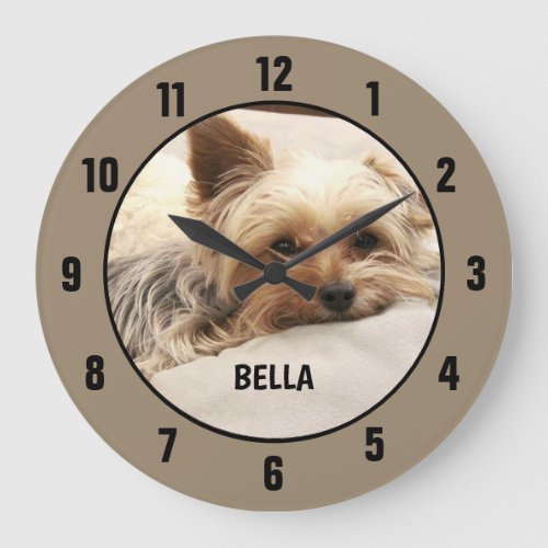 Yorkie Terrier Custom Round Clock