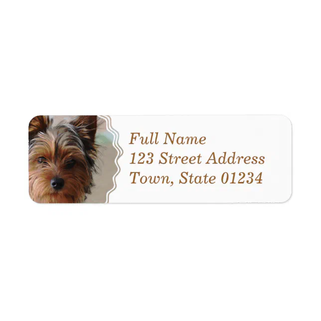 Yorkie Terrier Mailing Label | Zazzle