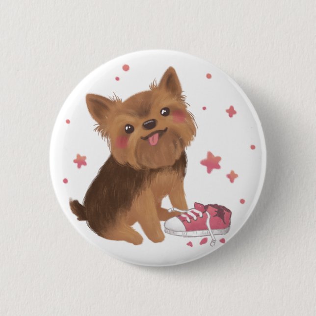 Yorkie the Cutest Trouble Maker Button (Front)