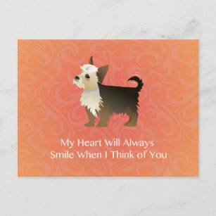 Yorkie Thinking of You Design. Postcard