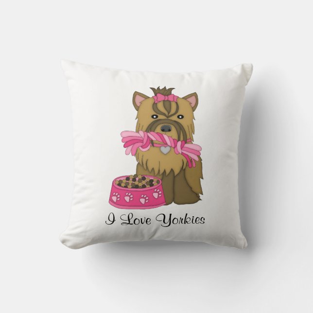 Yorkie Throw Pillow (Front)