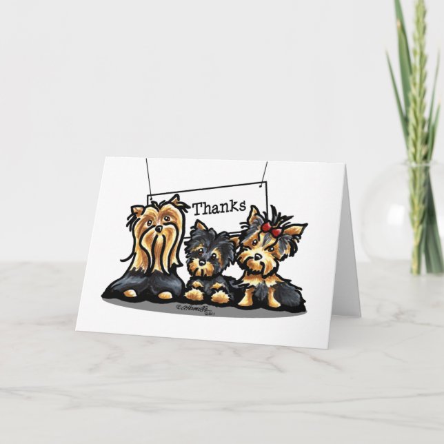 Yorkie Trio Thank You Card (Front)