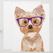 Yorkie Wearing Glasses (Front/Back)