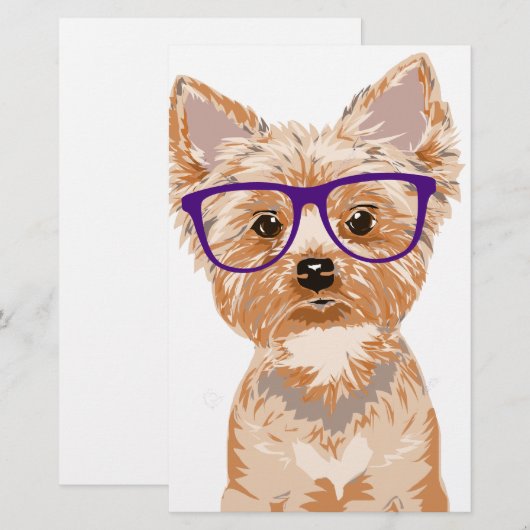 Yorkie Wearing Glasses (Front/Back)