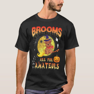 Yorkie Witch Flying On Moon Ghosts Brooms Are For T-Shirt