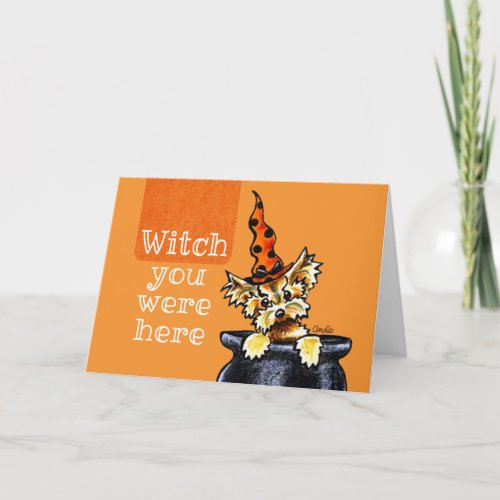 Yorkie Witch You Were Here Miss You Card