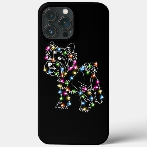 Yorkie With Christmas Light Yorkie Owner Cute Xmas iPhone 13 Pro Max Case